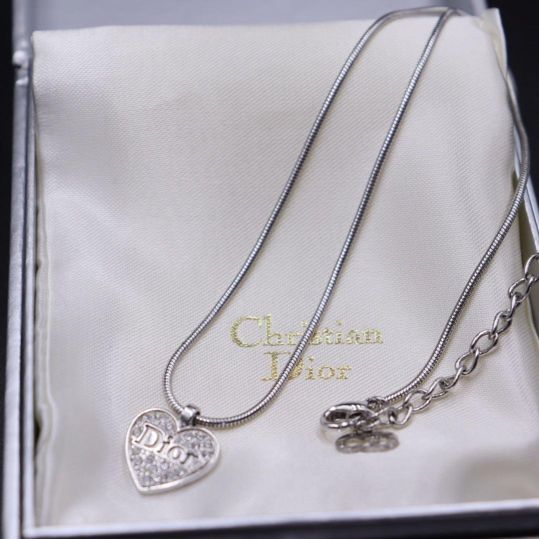 美品♡Dior ハート ストーン ネックレス ヴィンテージ