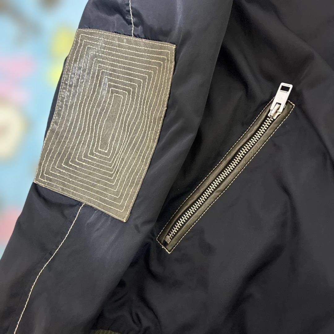 DIESEL ナイロンジャケット　メンズS レザー切り替え