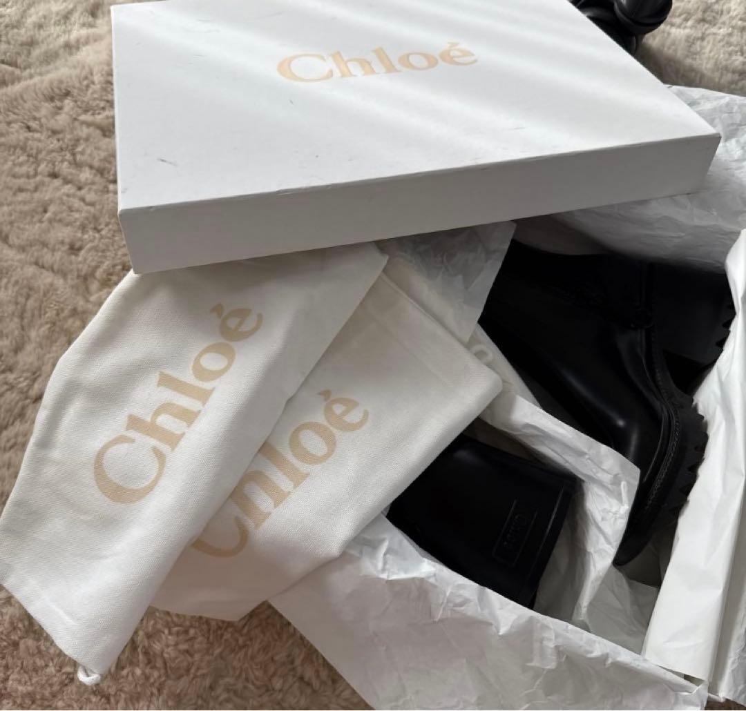 Chloé ブラック 長靴 ヒール付き　36インチ