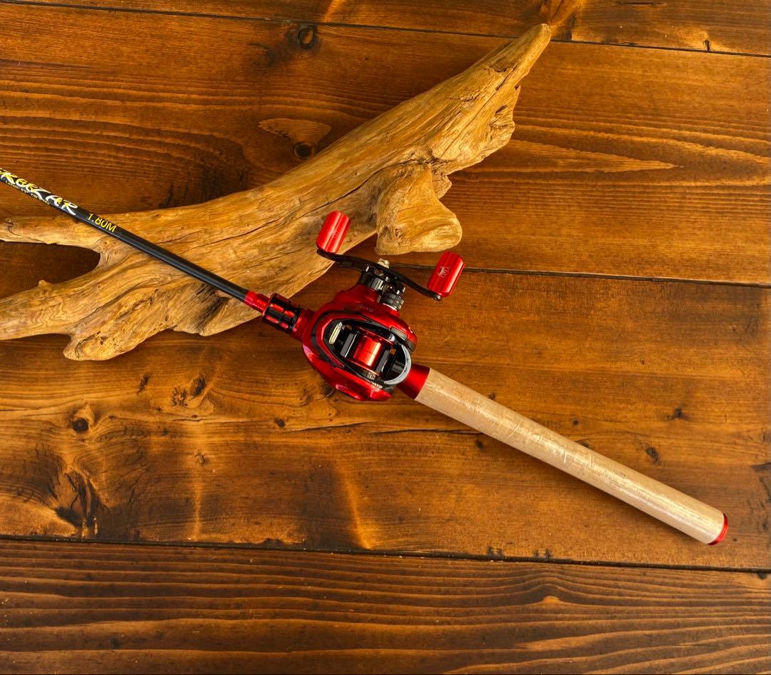 バス釣りセット　2ピースロッド　6ft バスロッド　ベイトロッド　カーボンロッド