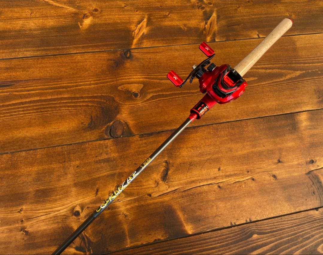 バス釣りセット　2ピースロッド　6ft バスロッド　ベイトロッド　カーボンロッド