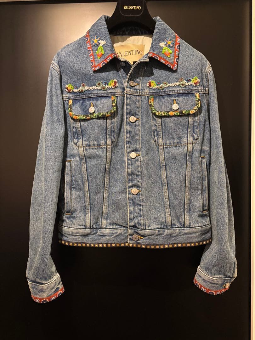 VALENTINO ミケーレ 2025SS ビーズデニムジャケット 44