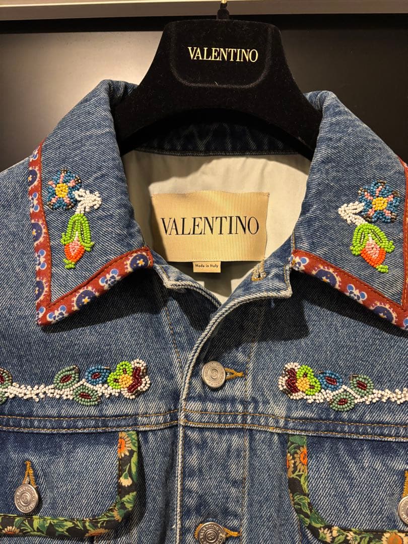 VALENTINO ミケーレ 2025SS ビーズデニムジャケット 44