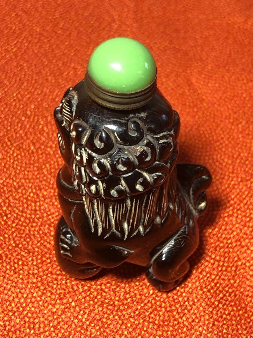 鼻煙香獅子彫り縁起置物美術品香道