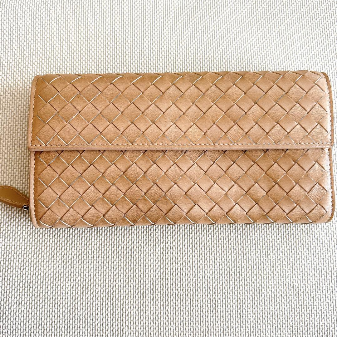【新品未使用品】BOTTEGA VENETA イントレチャート 長財布 ベージュ