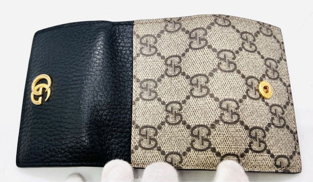 【美品】GUCCI グッチ　キーケース　6連　GG マーモント　ブラック