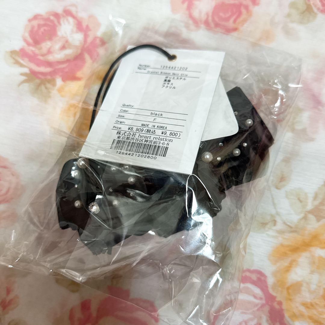 ヘアアクセサリー herlipto Crystal Ribbon Hair Clip