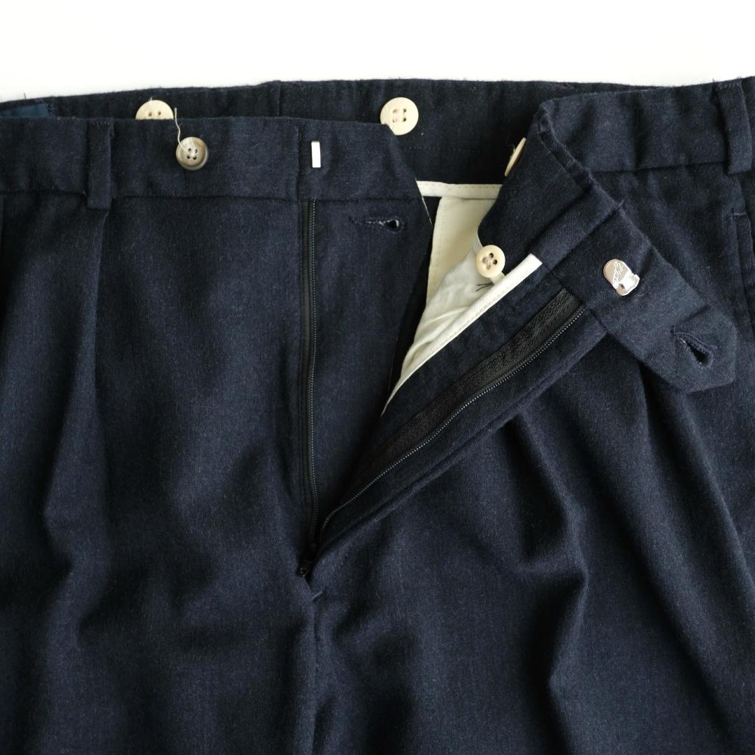 LANDS'END USA製 90s ウールツータックスラックス 紺 36