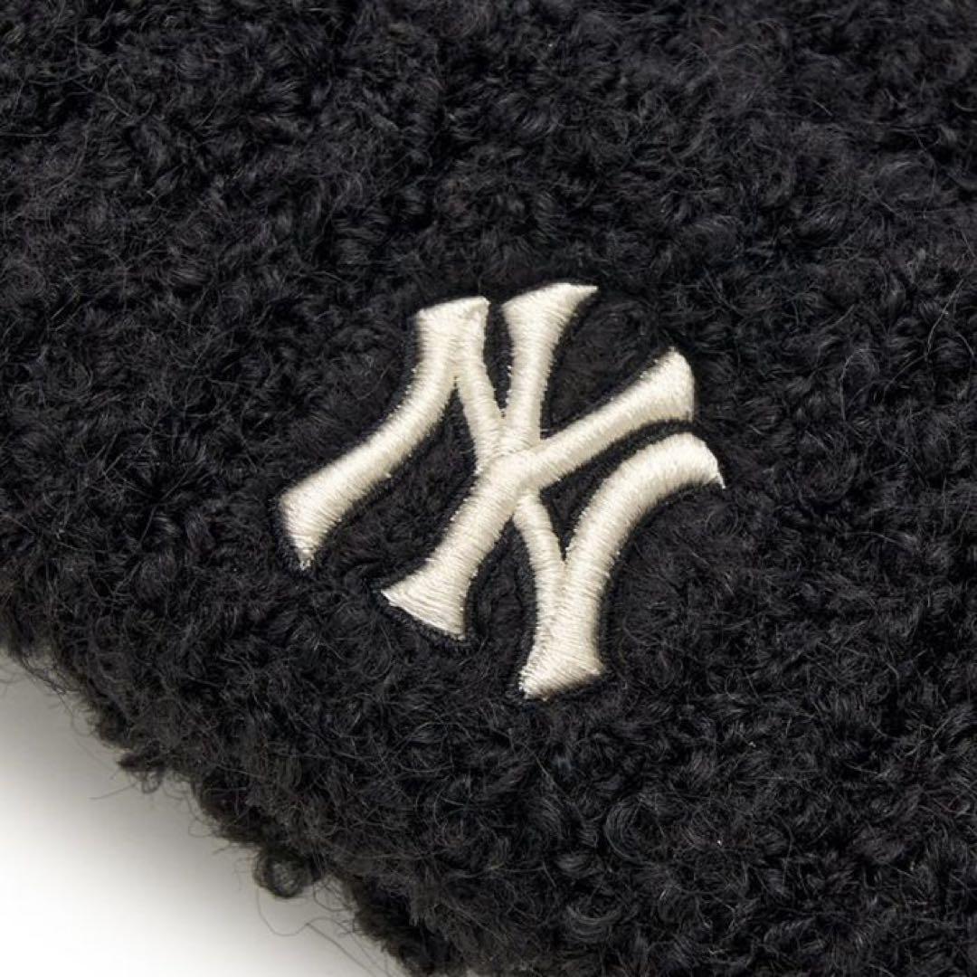 【新品未開封】MLB Korea 猫耳ニット帽 黒 カリナ着用モデル（韓国限定）