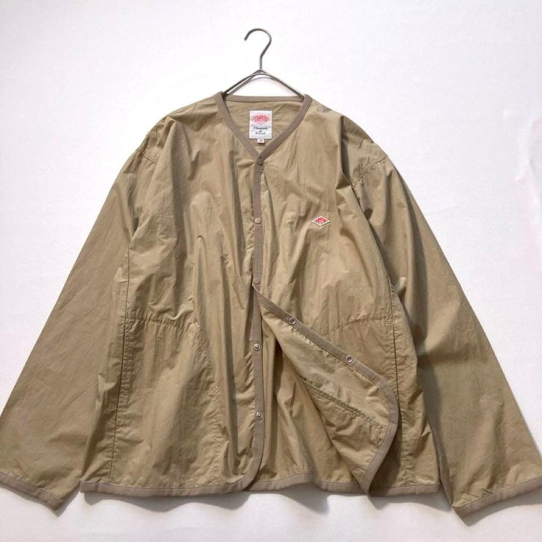 【希少XL相当/極美品】DANTON　シャツカーディガン 薄手 ベージュ 42