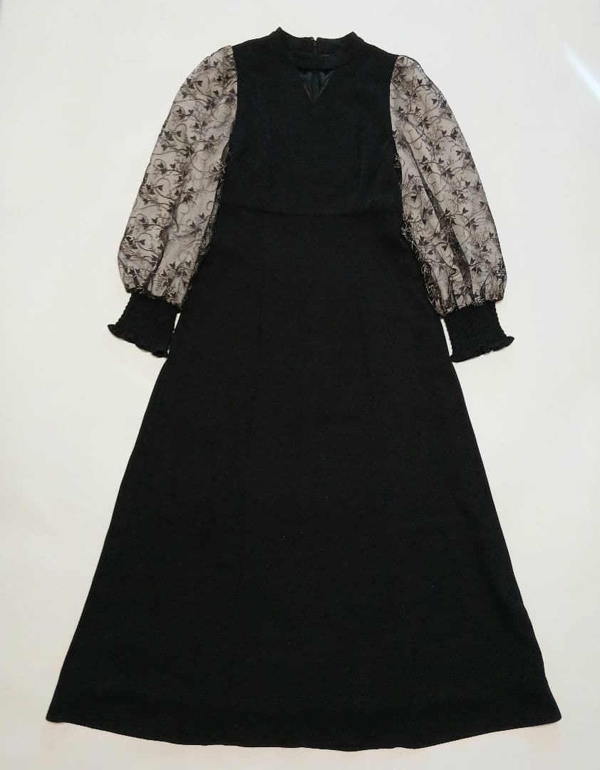 ANDRESD スリーブエンブロイダリードレス ワンピース 結婚式 お呼ばれ