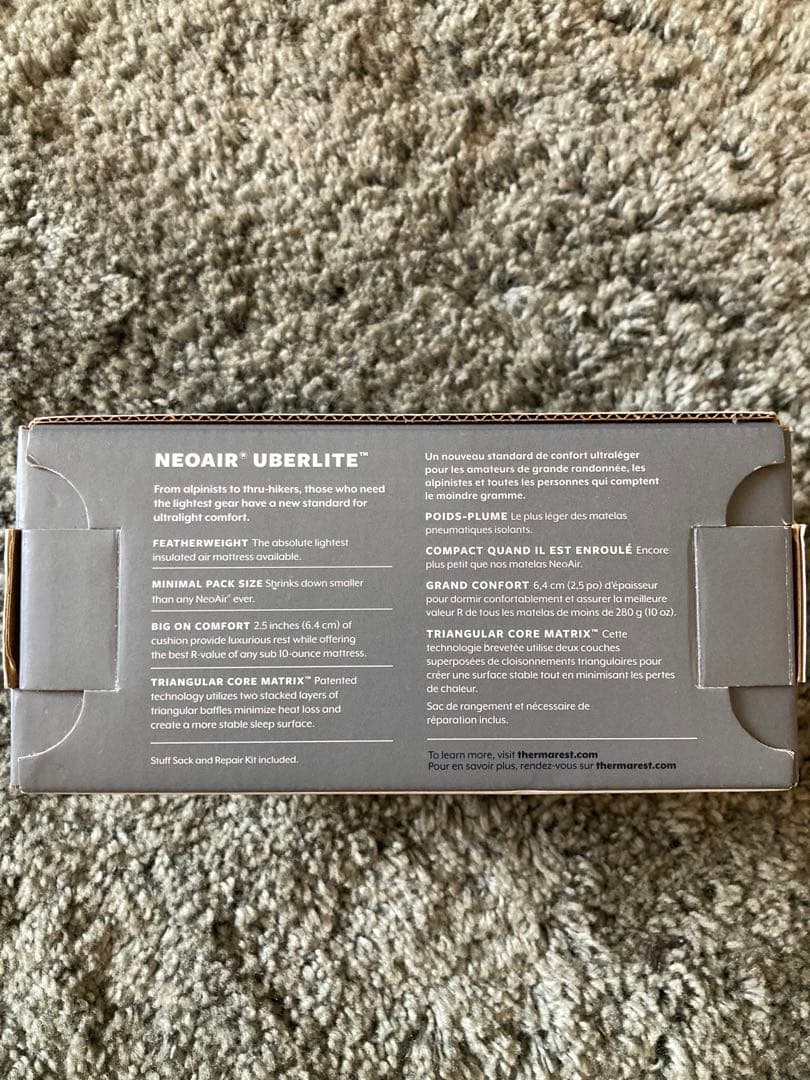 アウトドア寝具 THERMAREST NEOAIR UBERLITE S