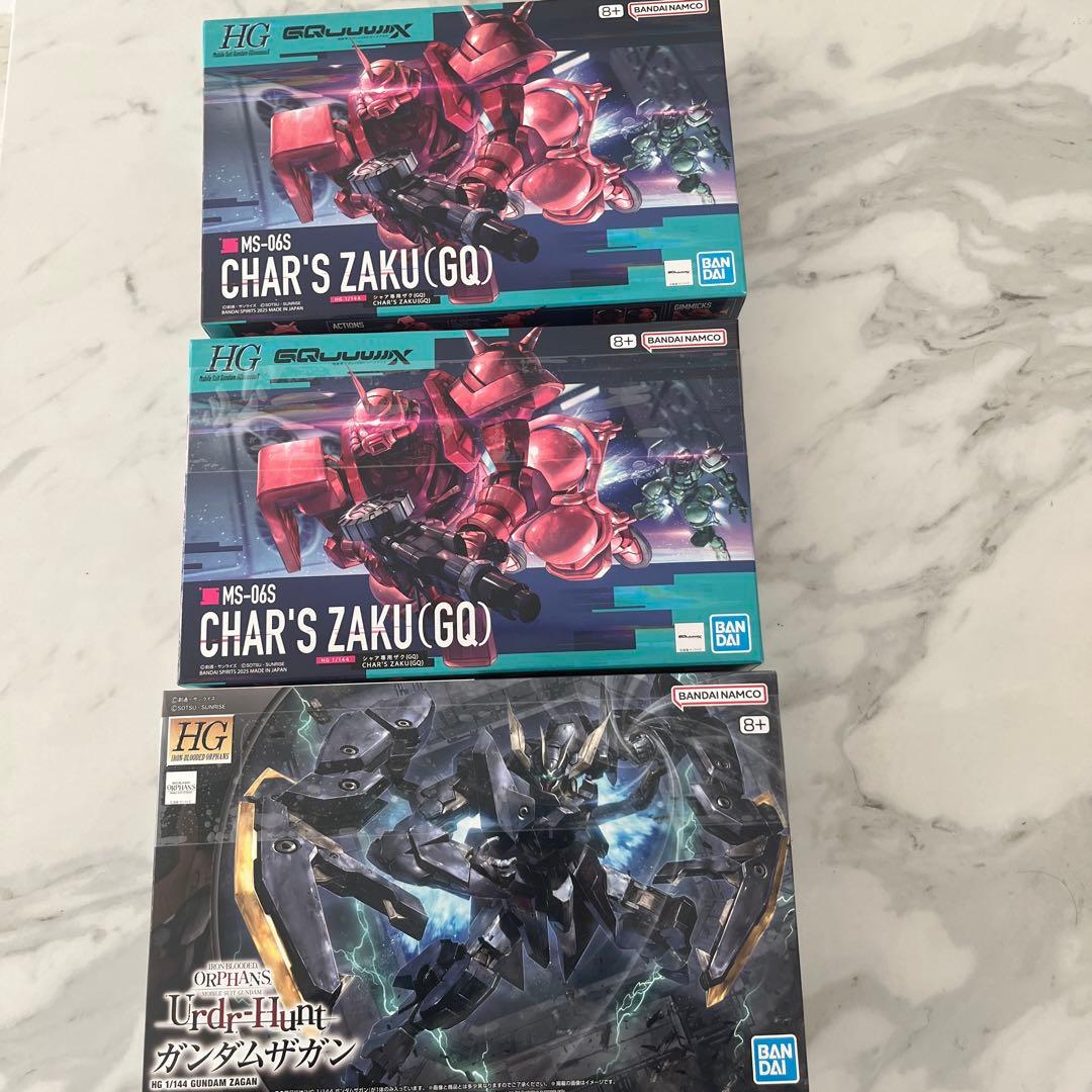 HG シャア専用ザク２点　&HG 1/144 ガンダムザガン１点　合計3点セット