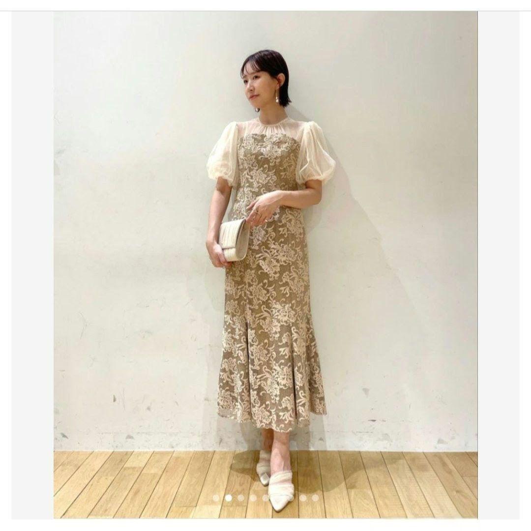 美品 ラグナムーン レース フラワー ジャガード マーメイド M 定2.75