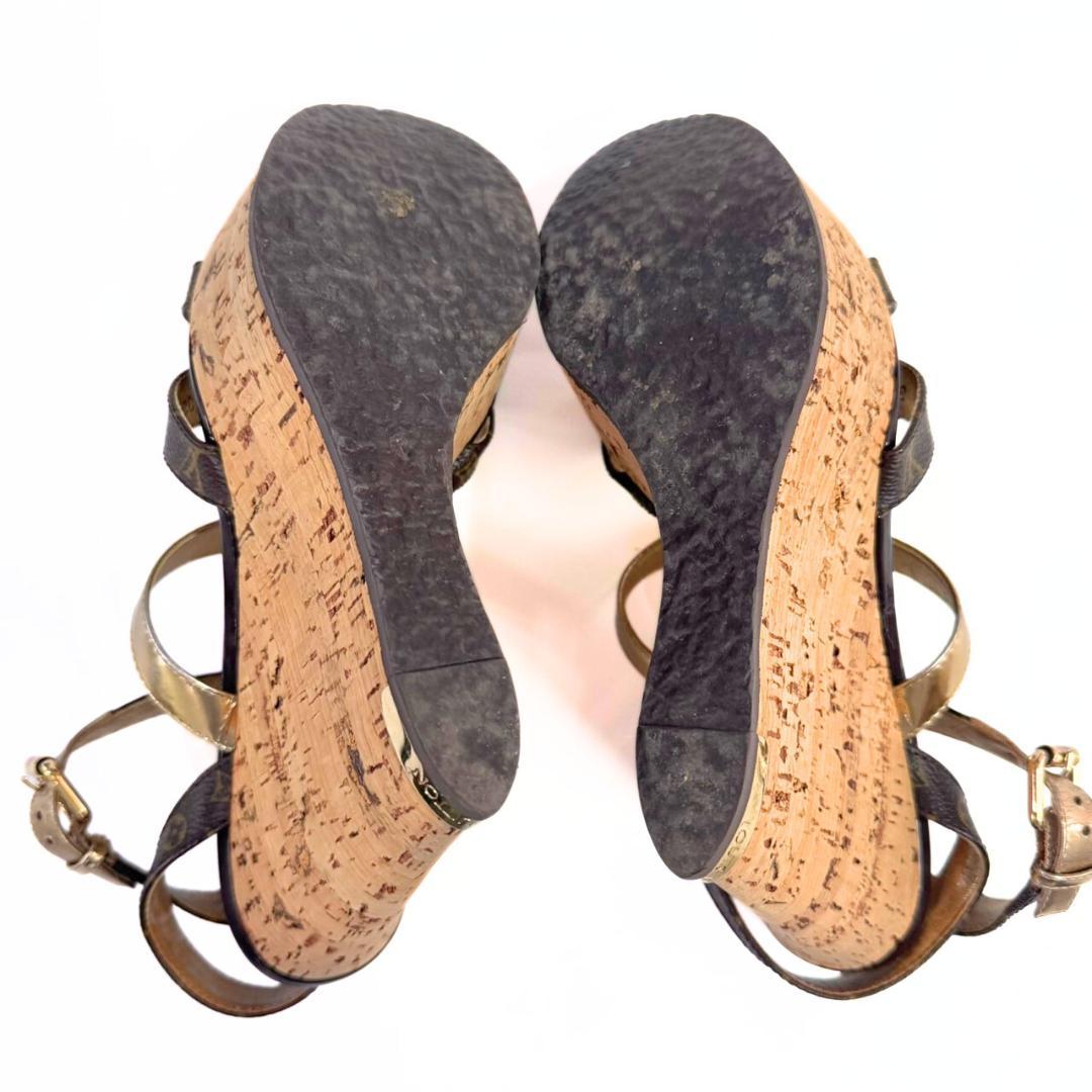 LOUIS VUITTON サンダル モノグラム ストラップ ウェッジサンダル