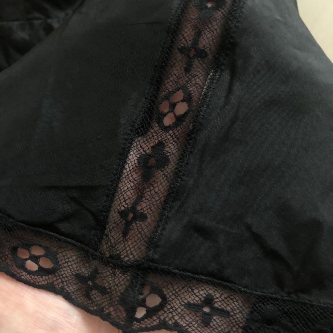 LOUIS VUITTON キャミソール モノグラム レース 黒S〜M