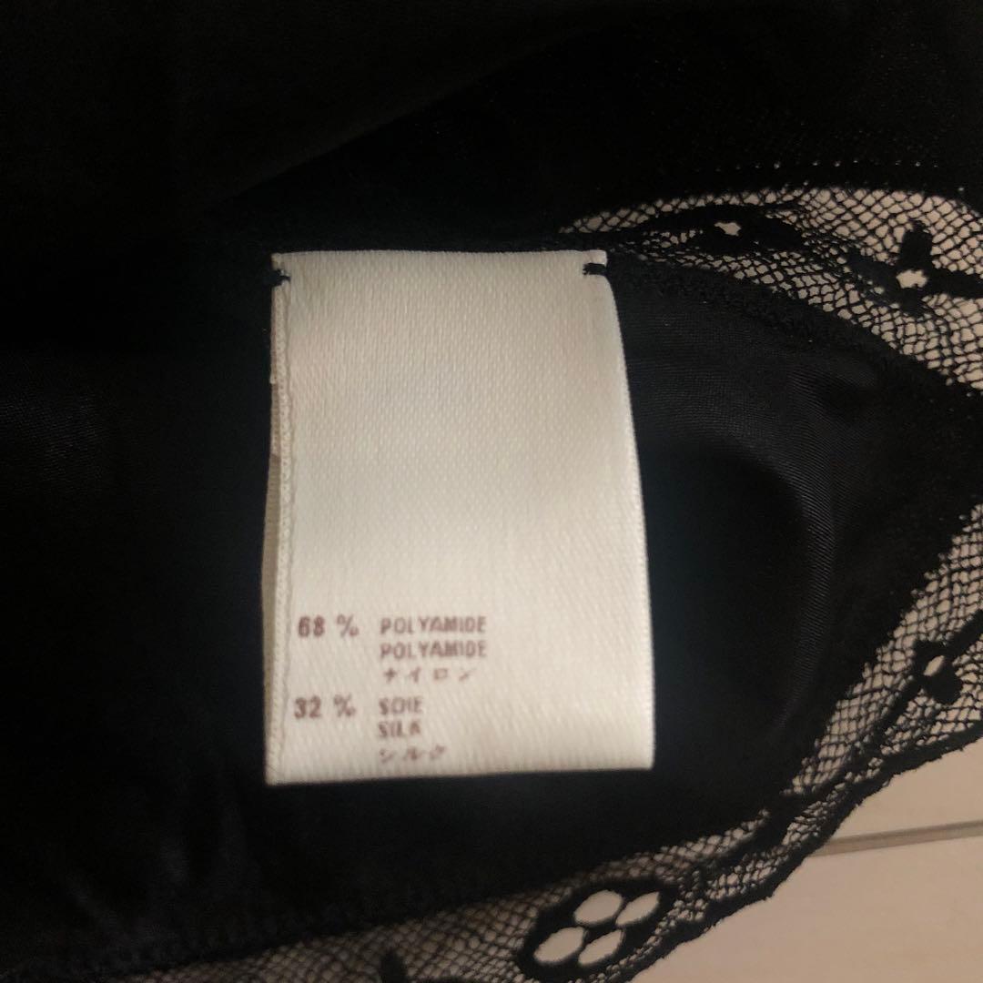 LOUIS VUITTON キャミソール モノグラム レース 黒S〜M