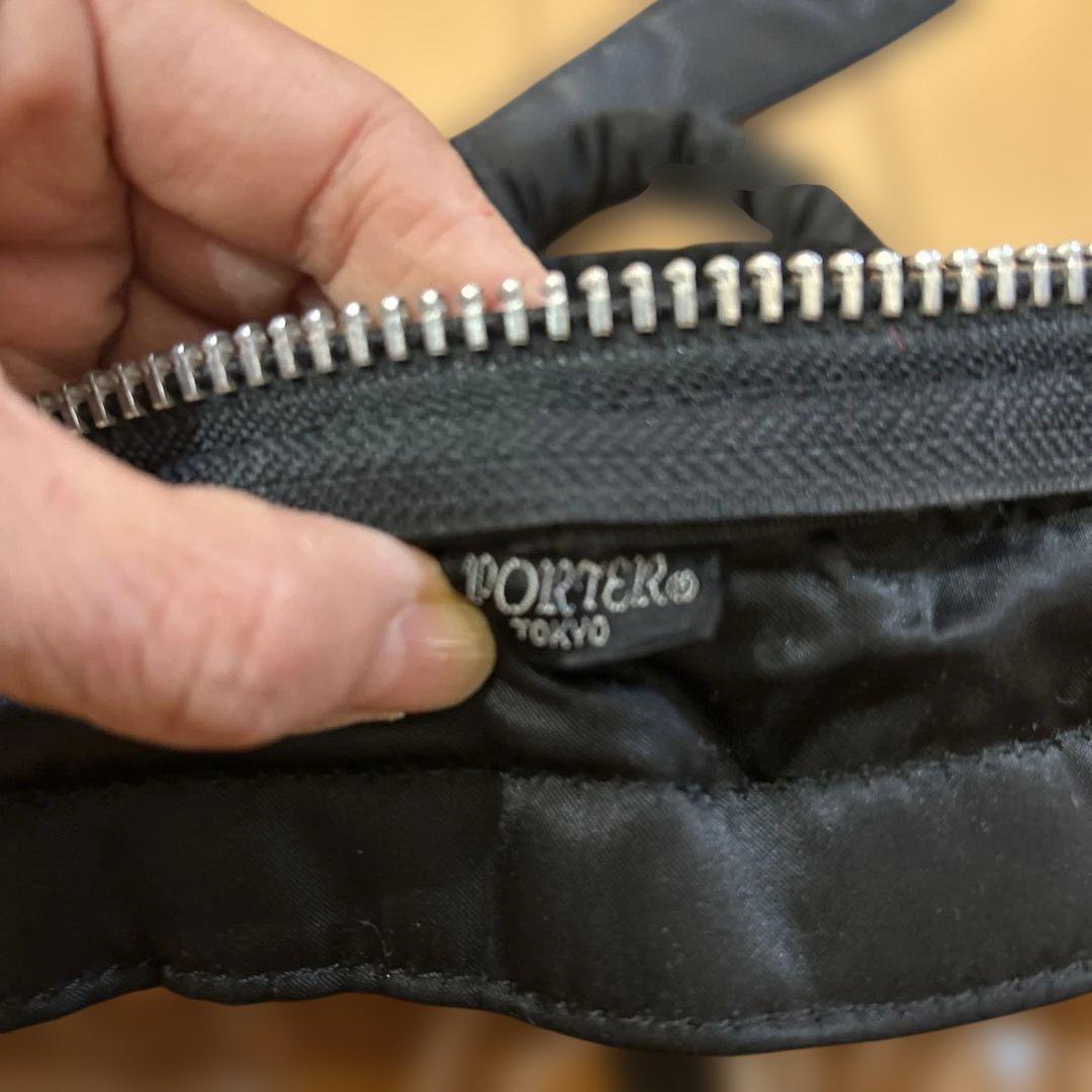 PORTER ブラック　ナイロンショルダーバッグ