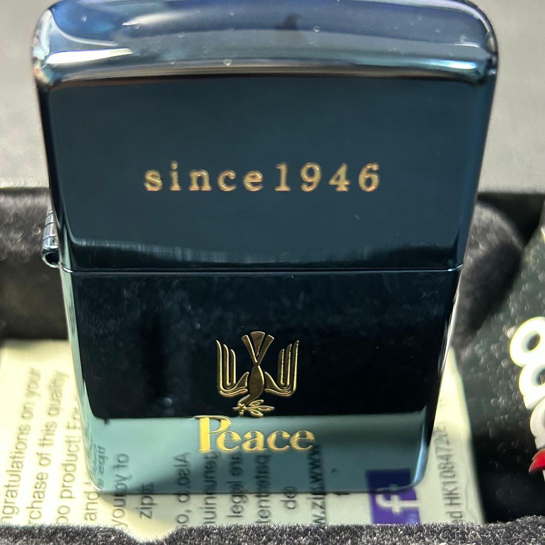 【新品】ジッポー　ピース　1946 ブルーチタン　zippo Peace