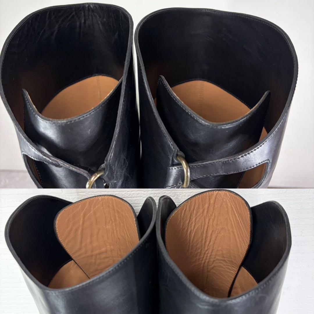 【美品】SARTORE ジョッキーブーツ クロスバック ブラック レザー