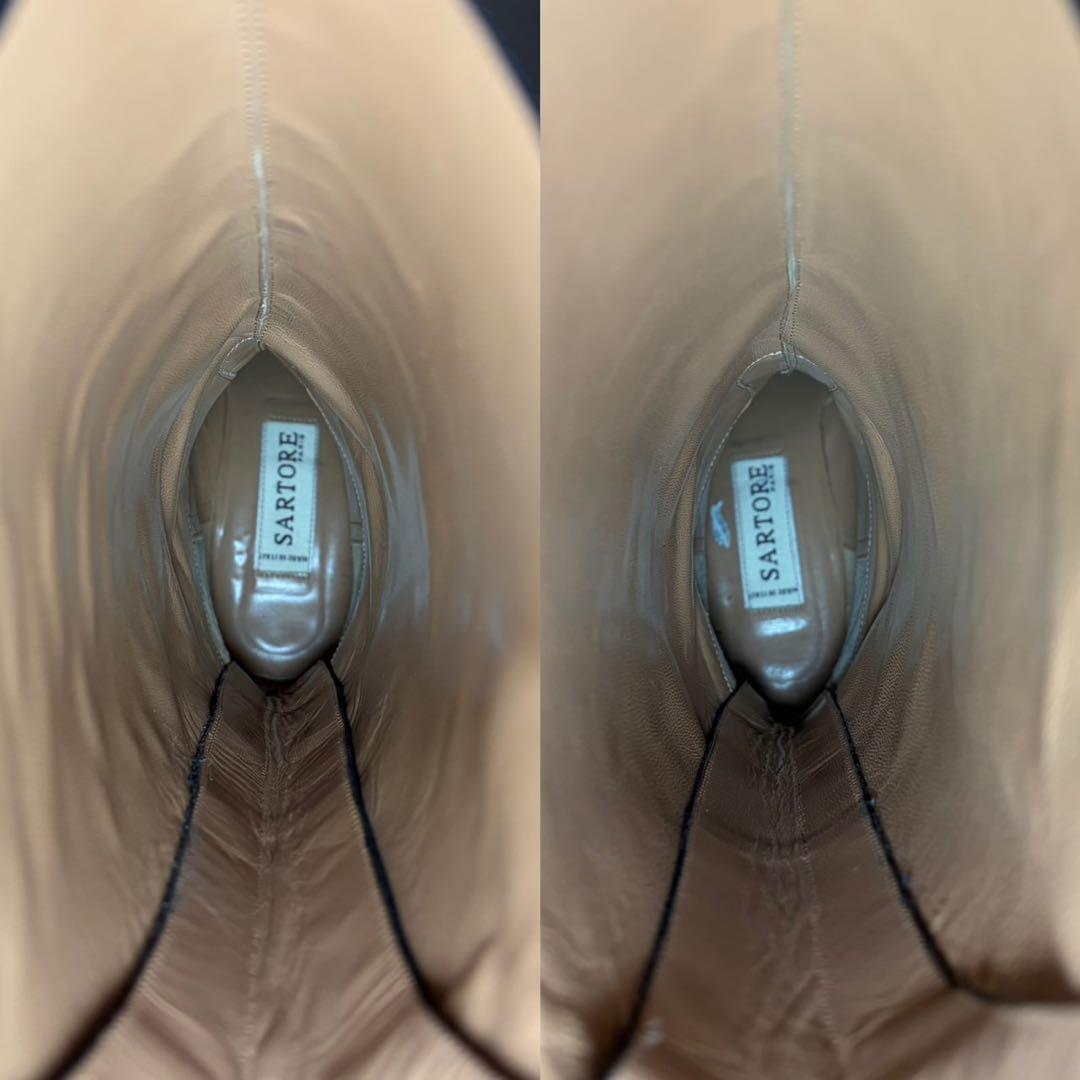 【美品】SARTORE ジョッキーブーツ クロスバック ブラック レザー
