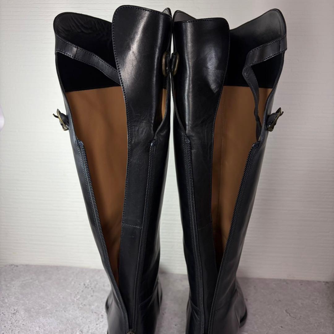 【美品】SARTORE ジョッキーブーツ クロスバック ブラック レザー