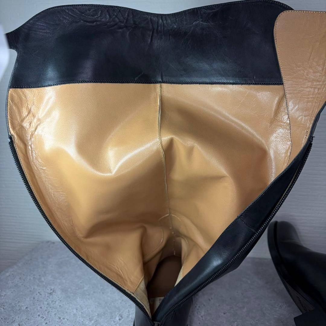 【美品】SARTORE ジョッキーブーツ クロスバック ブラック レザー