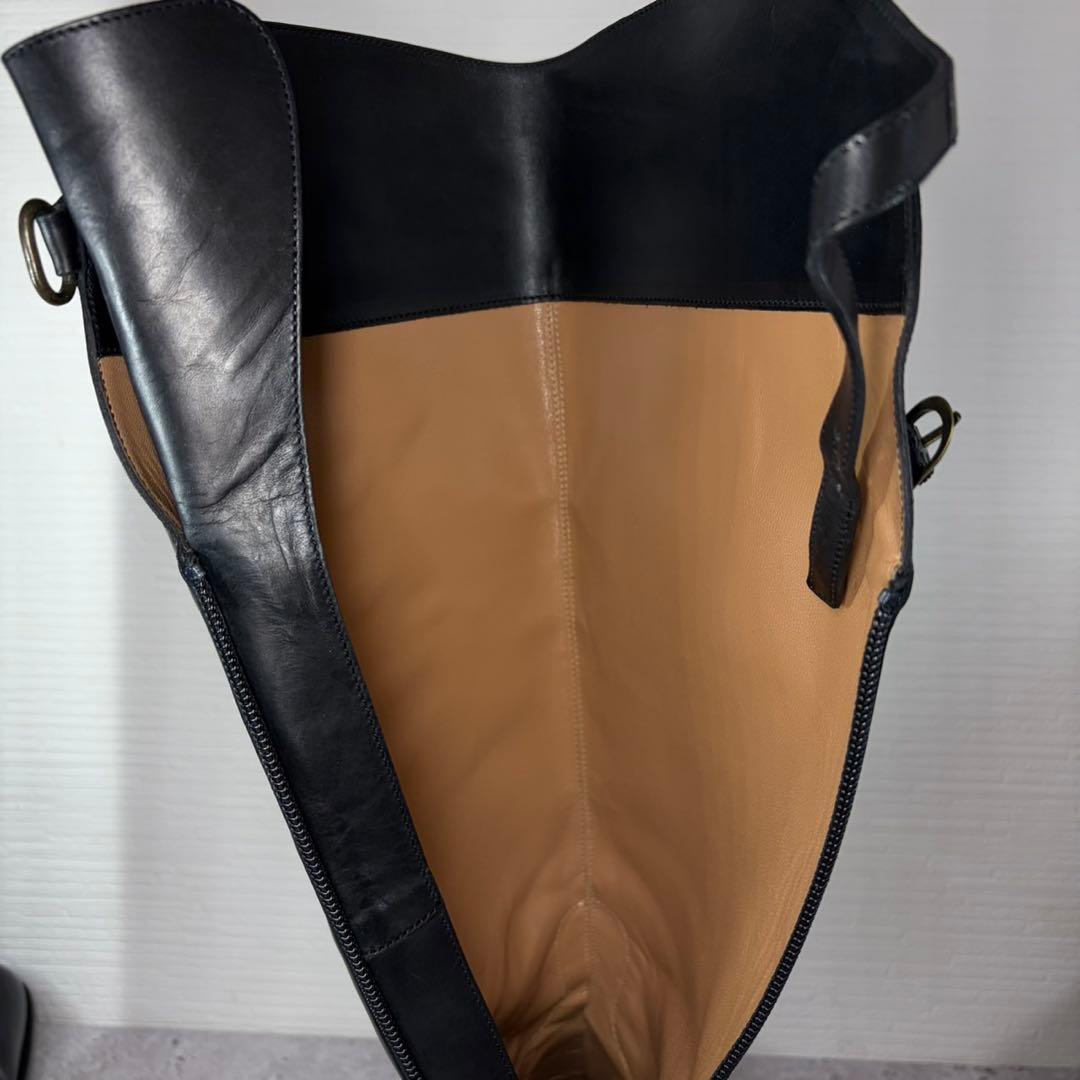 【美品】SARTORE ジョッキーブーツ クロスバック ブラック レザー
