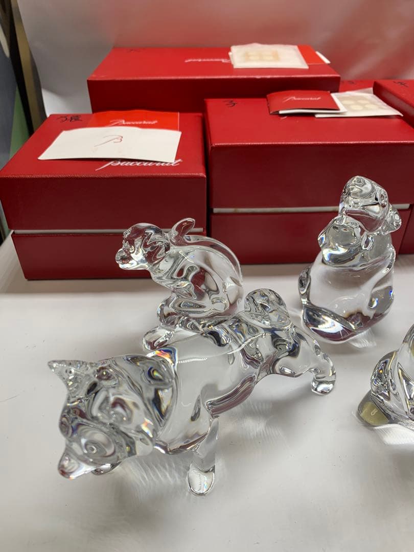 超美品　バカラ　十二支セット　クリスタルガラス 　干支の置物　12点セット箱あり