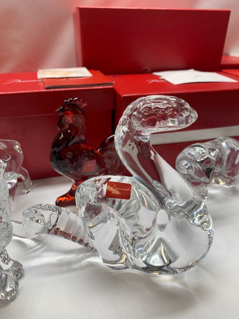 超美品　バカラ　十二支セット　クリスタルガラス 　干支の置物　12点セット箱あり