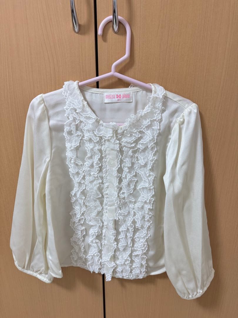 mezzo piano 35thツィードジャケット＆バラ柄スカート　セットアップ