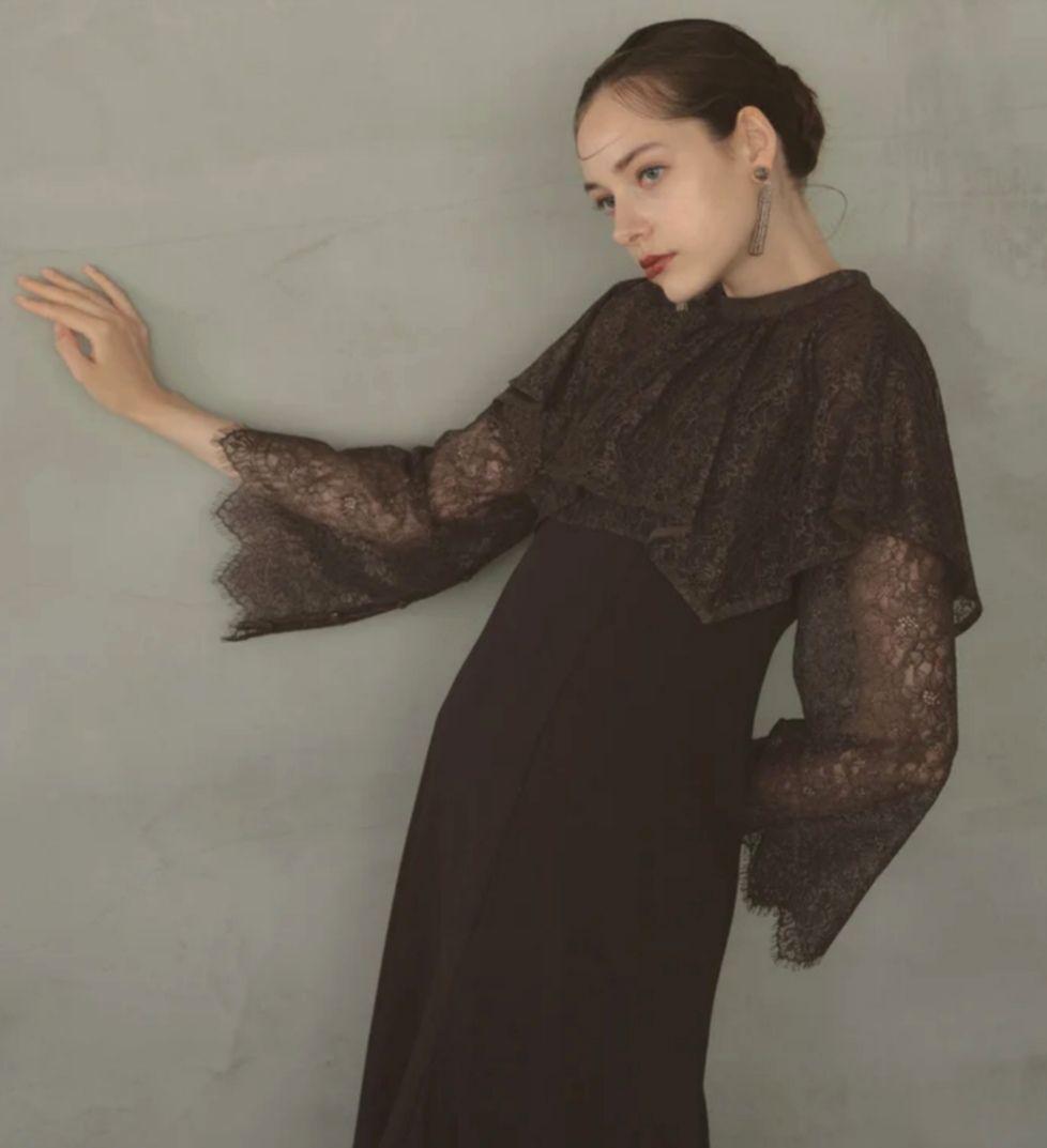 ANDRESD/niana ケープドレス 結婚式 ロングワンピース オケージョン