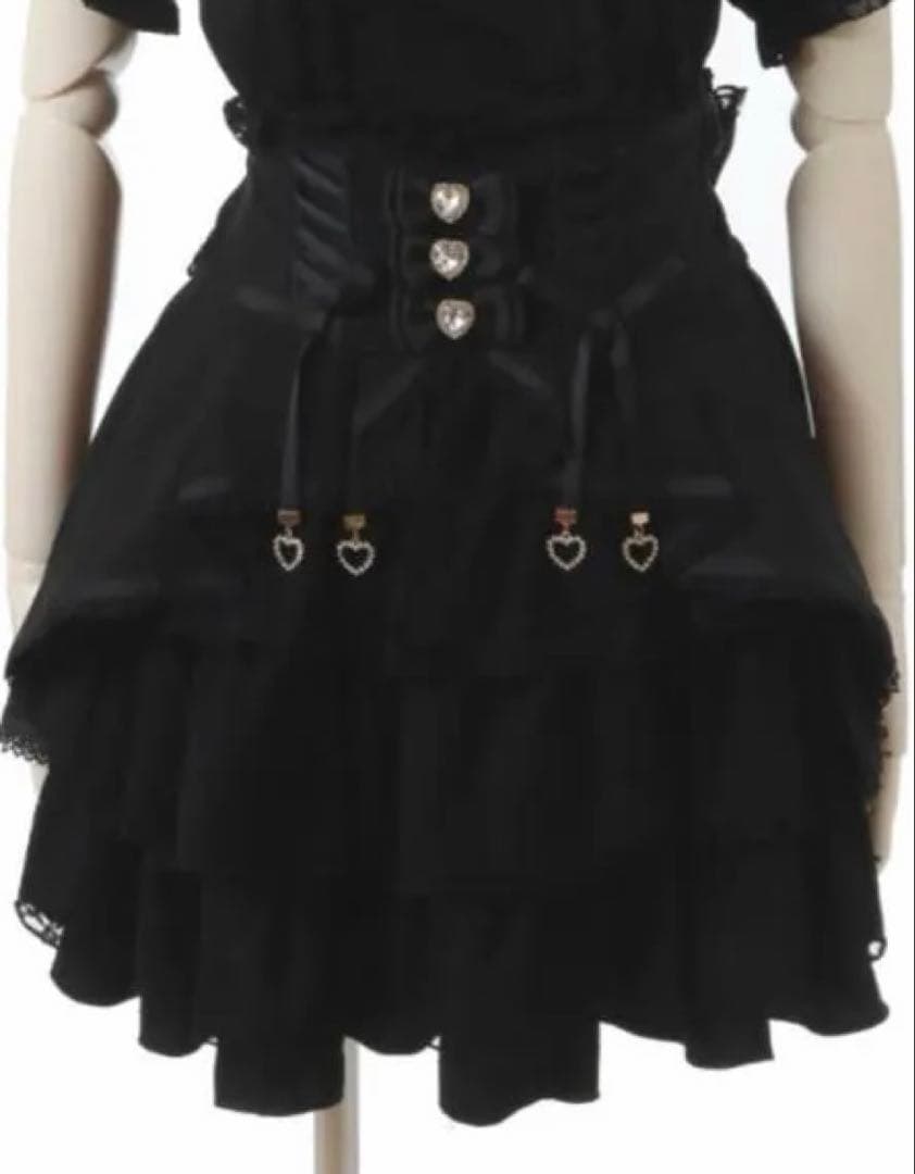 リズリサ フロントカシュクールスカート ブラック