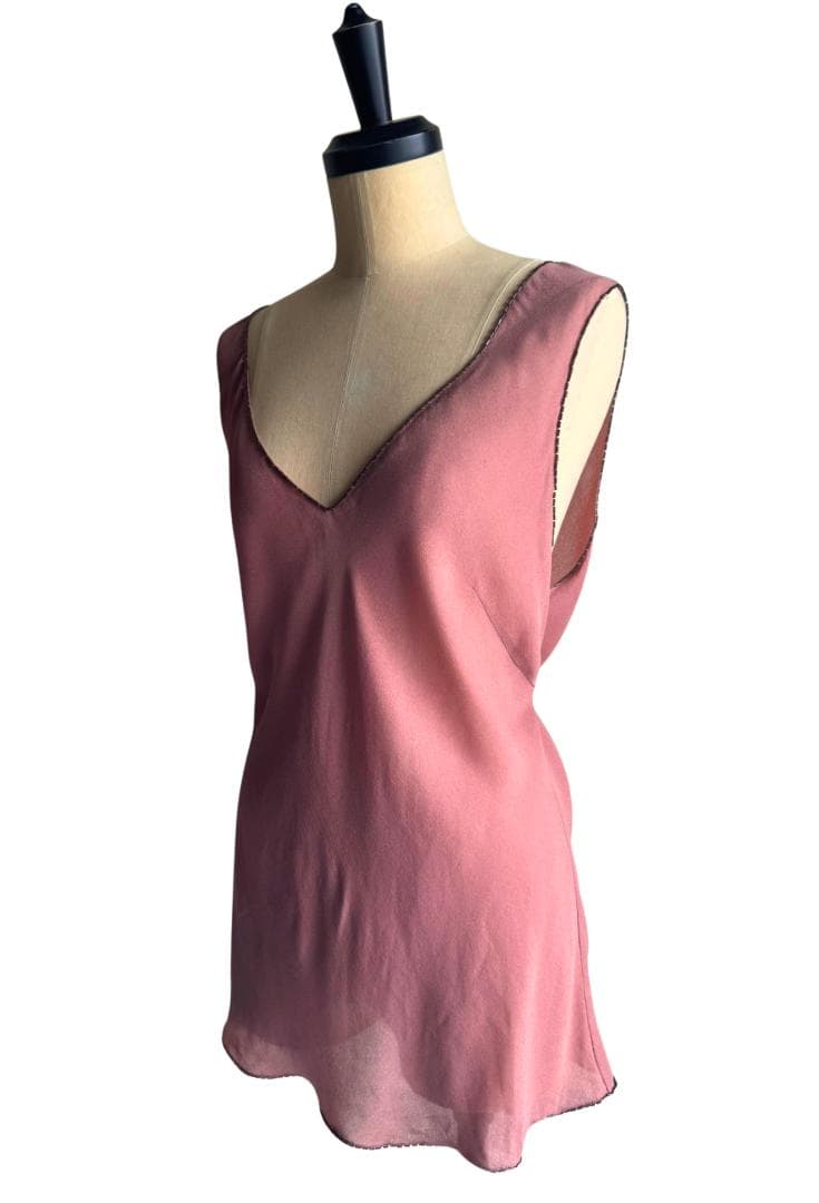 PRADA プラダ シルク ビーズネック ノースリーブ トップス サイズ40