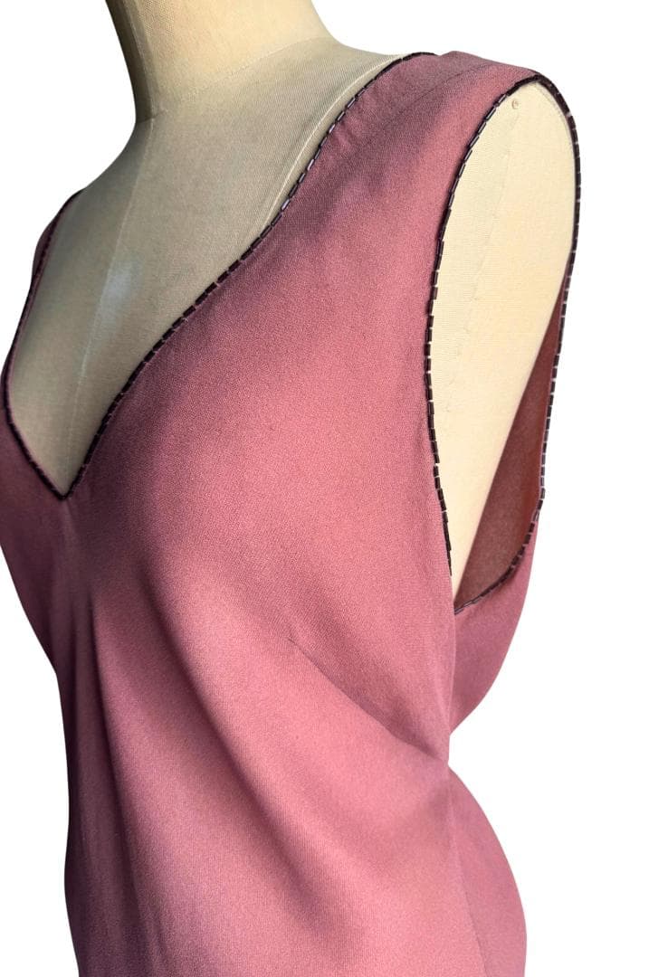 PRADA プラダ シルク ビーズネック ノースリーブ トップス サイズ40