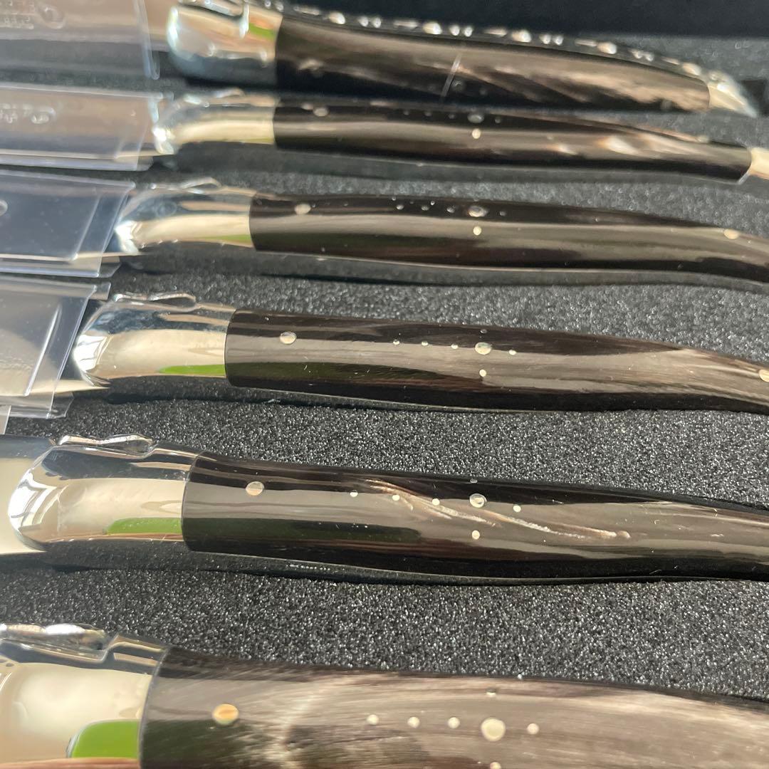 ステーキナイフ６本セット（エボニーステンレスLAGUIOLE en Aubrac
