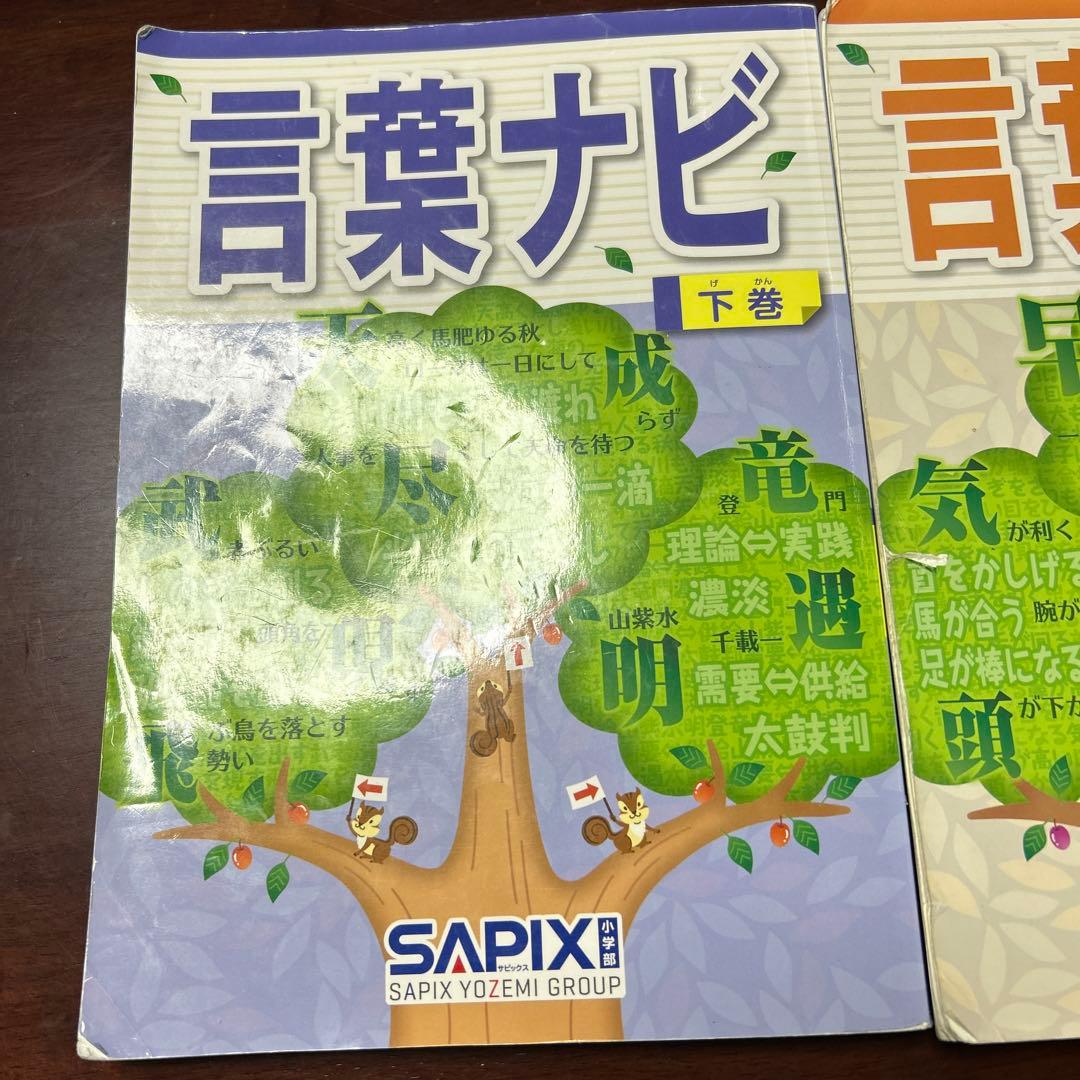 23-21 ら　SAPIX サピックス　言葉ナビ 上巻・下巻セット 重要教材