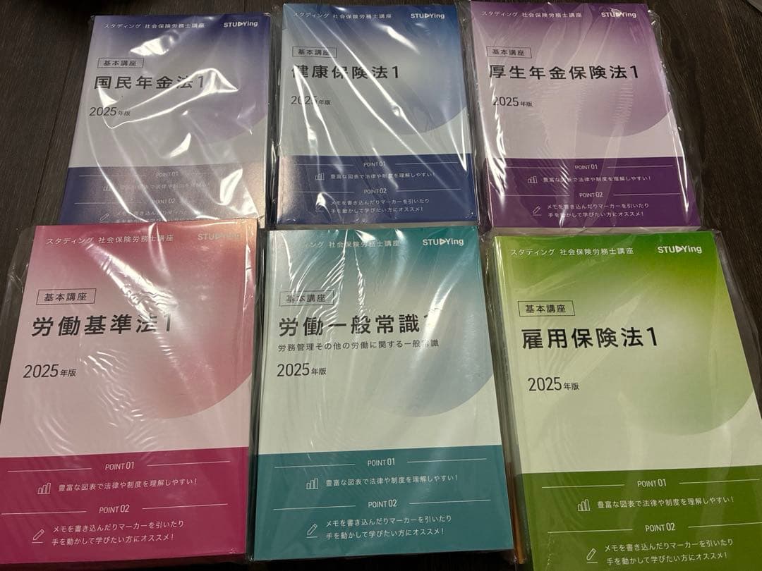 [未使用・未開封]スタディング　社会保険労務士講座2025年版テキスト　全科目