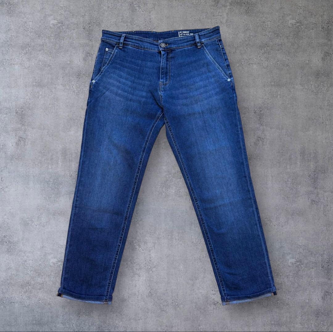 ピーティートリノデニム ストレッチ テーパード デニムスラックス