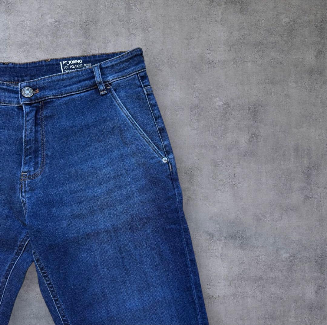 ピーティートリノデニム ストレッチ テーパード デニムスラックス