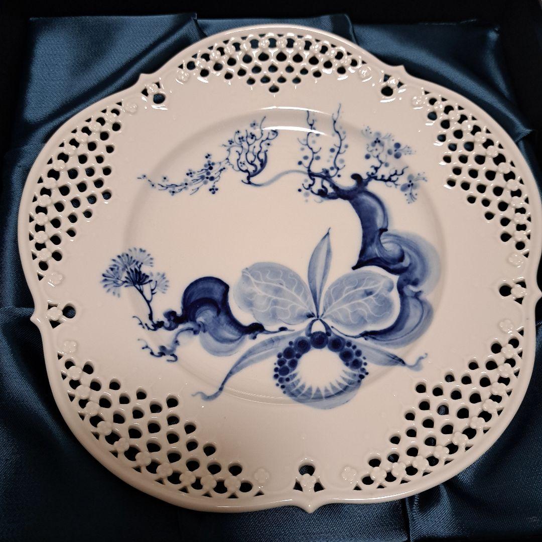 r*o様 【新品未使用箱付き】MEISSEN 青い花　メッシュプレート