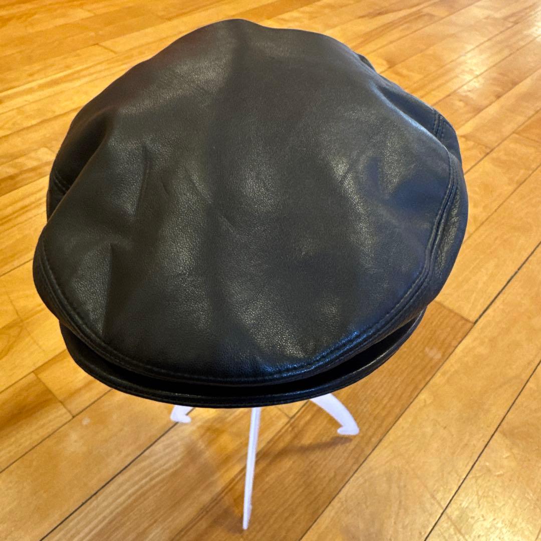 GUCCI 本革 メンズ　ハンチング　帽子　Lサイズ