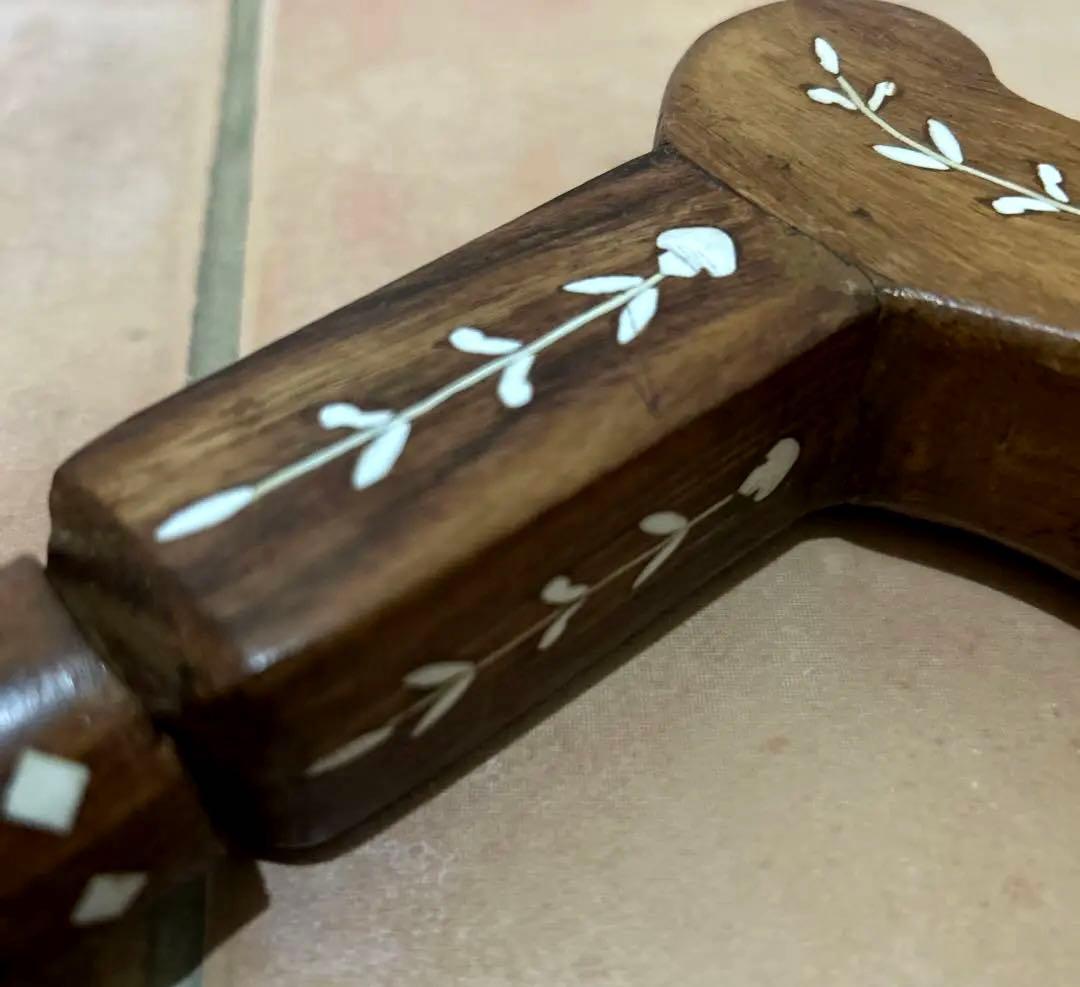 アンティーク ステッキ 胡桃　ビンテージ杖 象嵌　約80センチ　希少