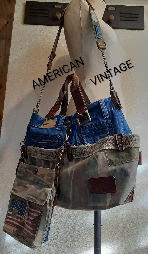 ミリタリーリメイク ★★★ AMERICAN VINTAGE トート& 腰袋付き