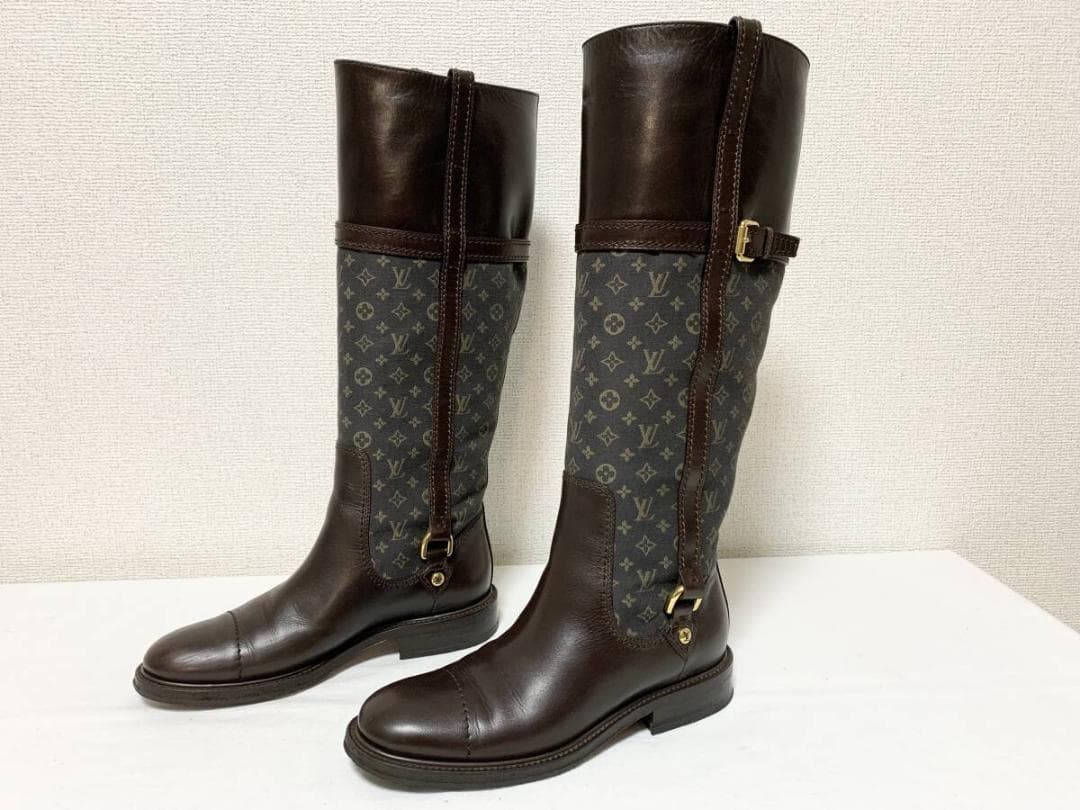 Sam【正規品】極美品 ルイヴィトン モノグラム レザーロングブーツ 35
