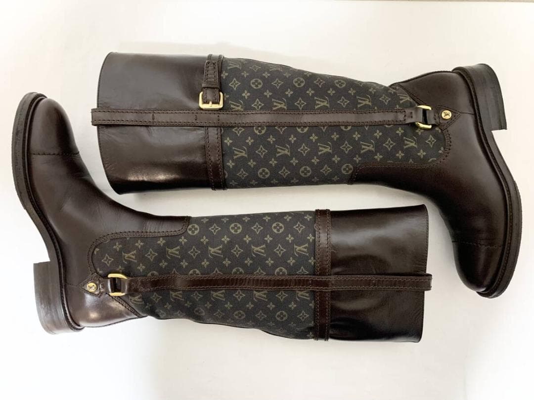 Sam【正規品】極美品 ルイヴィトン モノグラム レザーロングブーツ 35