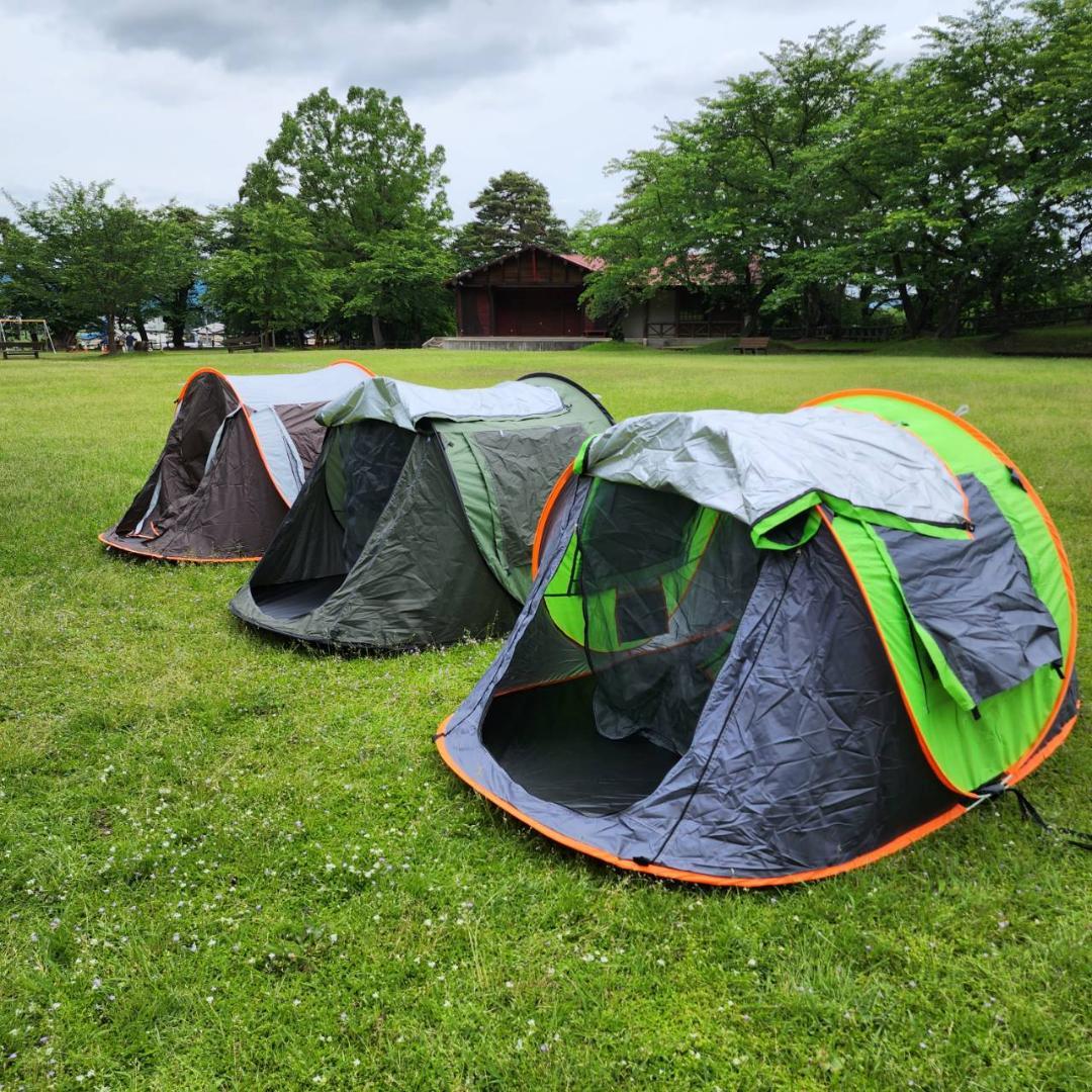 ポップアップテント　アウトドア　キャンプ　1秒開閉　BBQ　グリーン&オレンジ