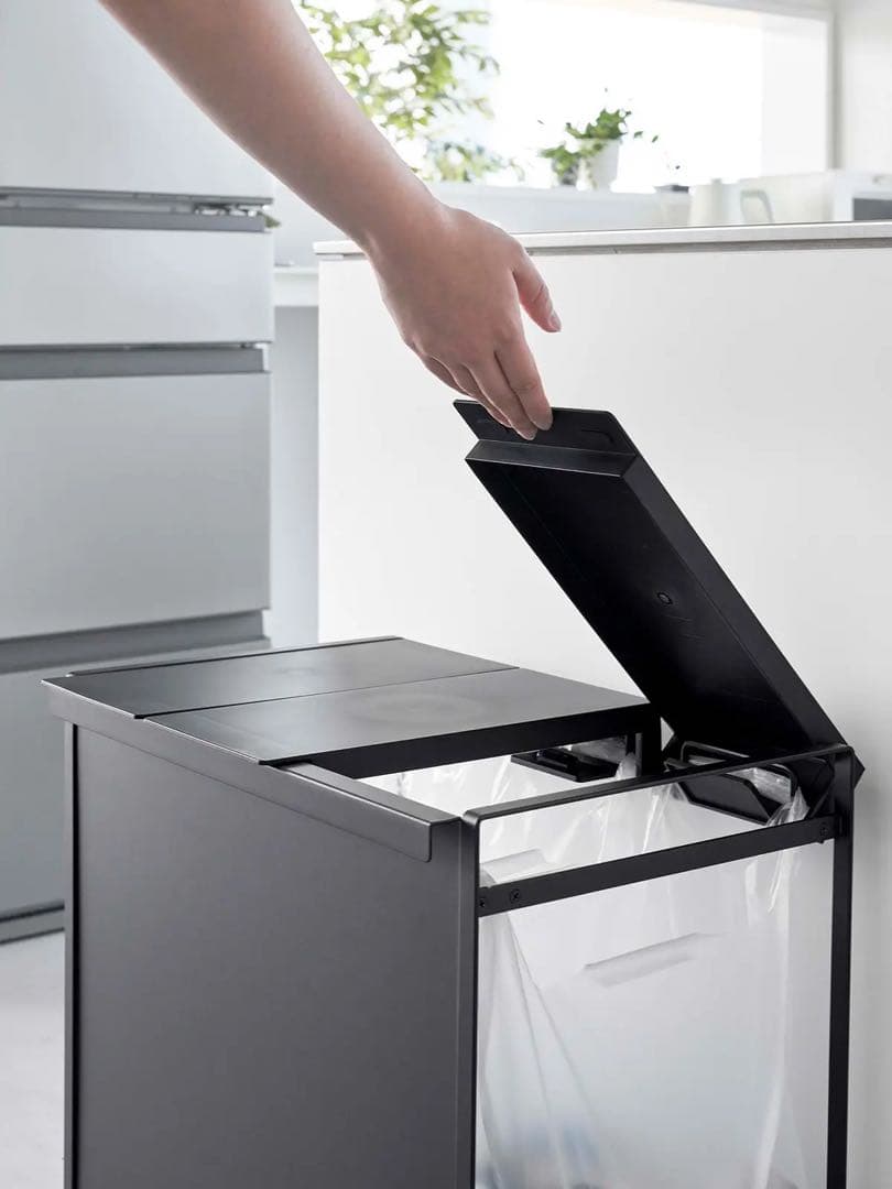 tower 蓋付き目隠し分別ダストワゴン タワー 3分別　ホワイト