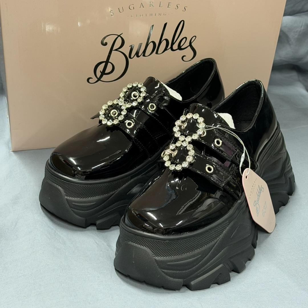 BUBBLES ダブルバックルプラットシューズ B24001 36