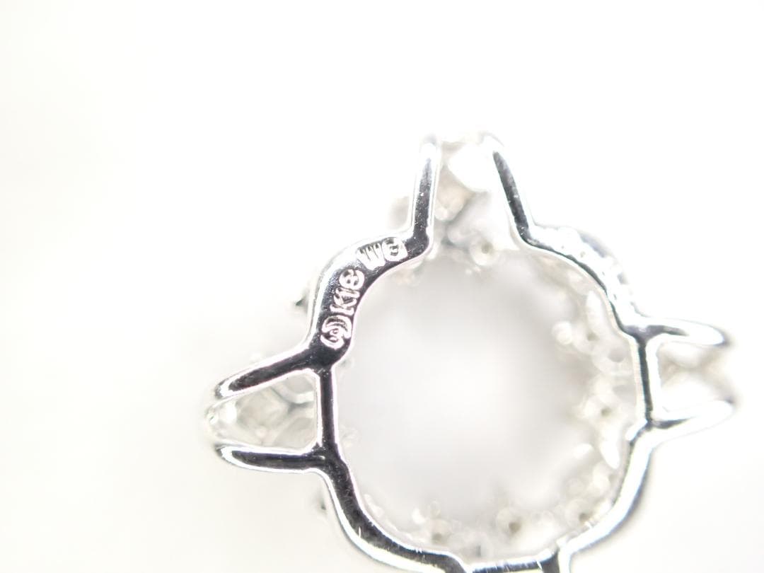 7/美品 タサキ 田崎真珠 K18WG ダイヤ計0.35ct ペンダントトップ